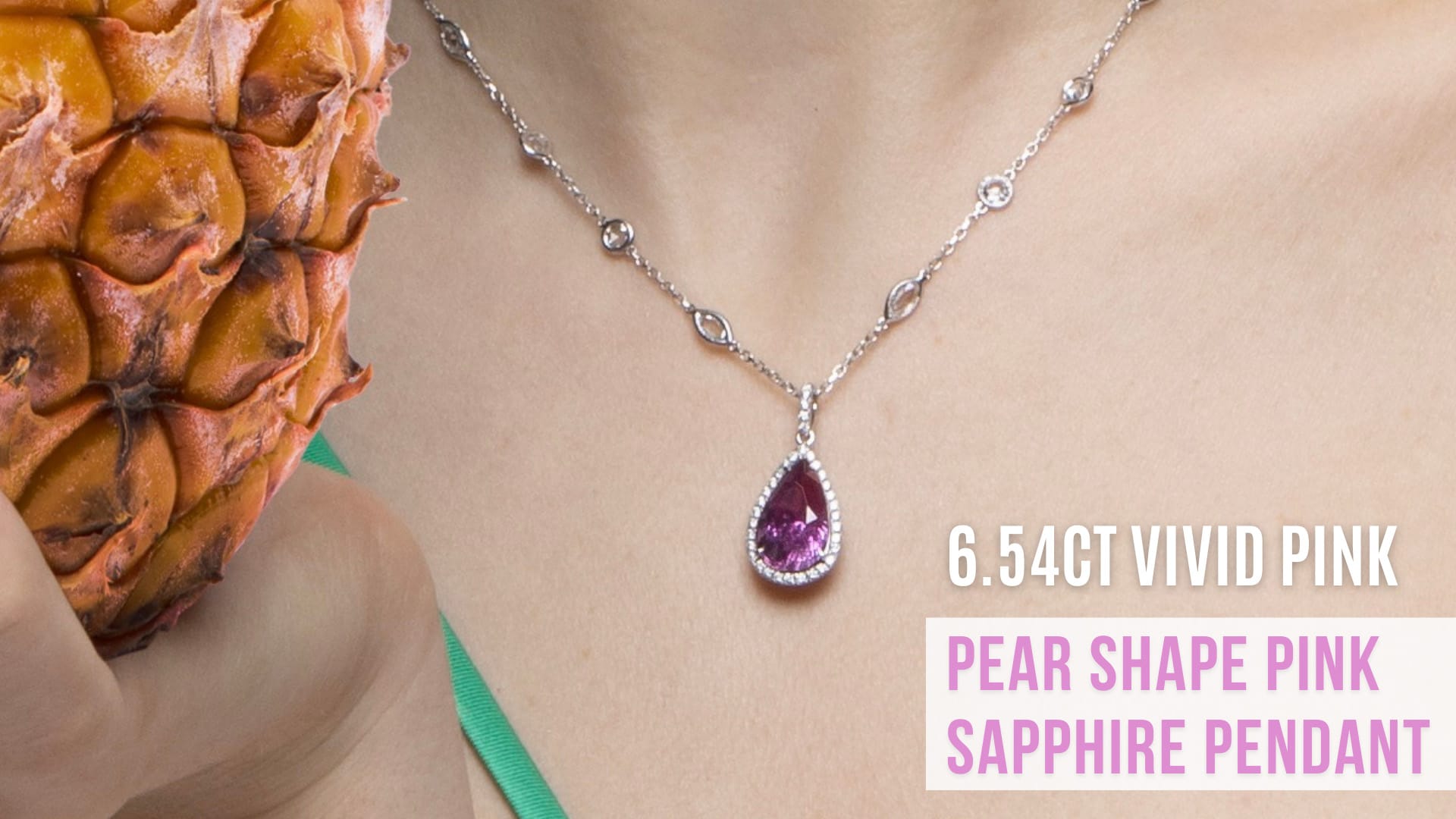 6.54ct Pear Shape Pink Sapphire Pendant - J353886P
