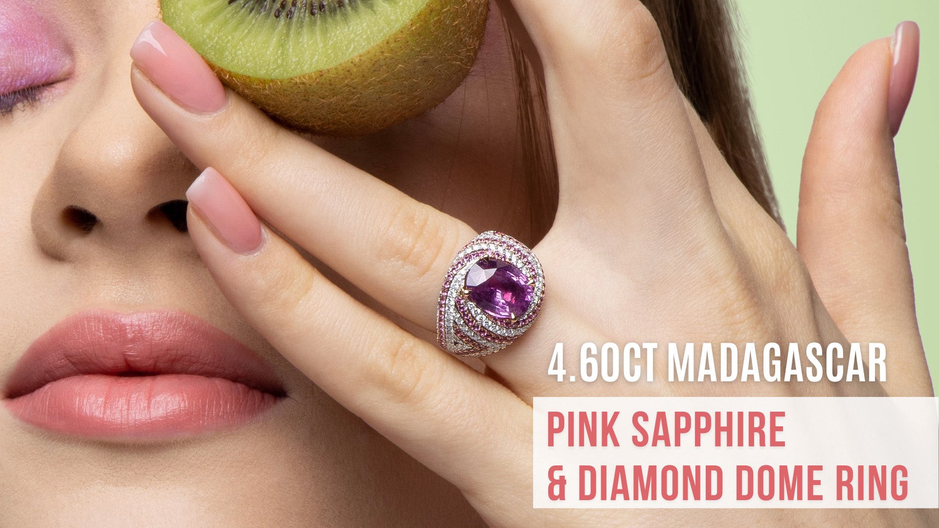 4.60ct Pink Sapphire & Diamond Dome Ring - J352760R