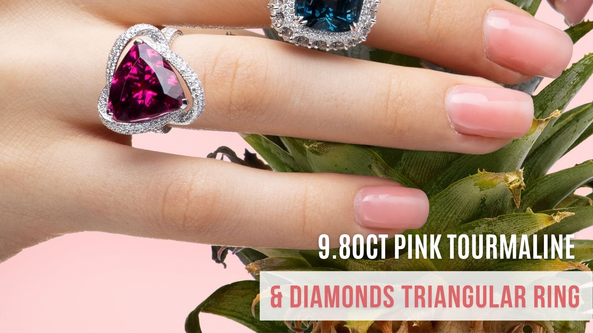 9.80CT Triangular Fuchsia Tourmaline Ring - J355193R