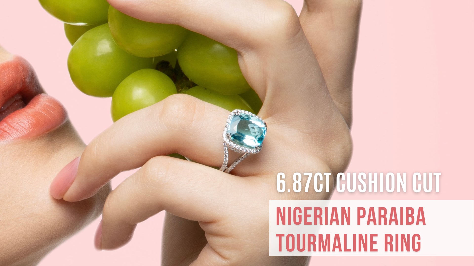 6.87ct Paraiba Tourmaline Diamond Ring - J375181R