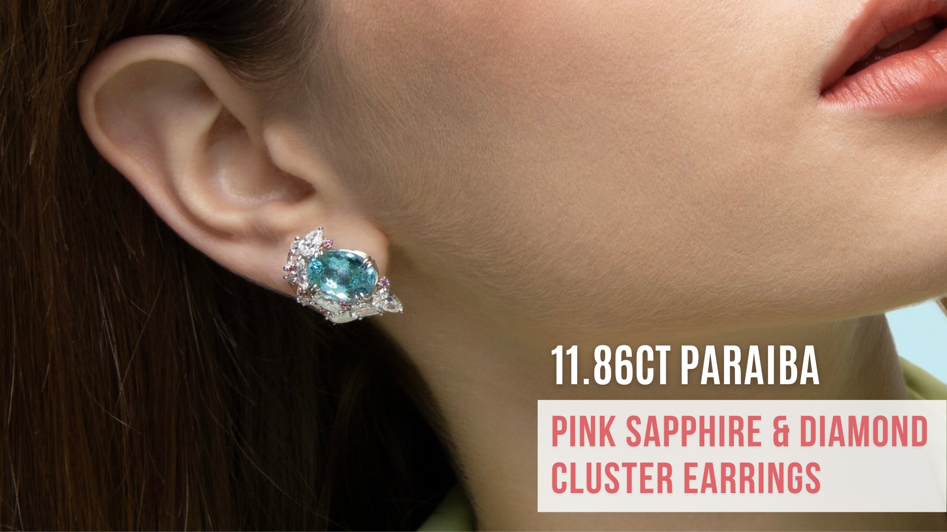 Paraiba, Pink Sapphire and Diamond Cluster Earrings - J364982E