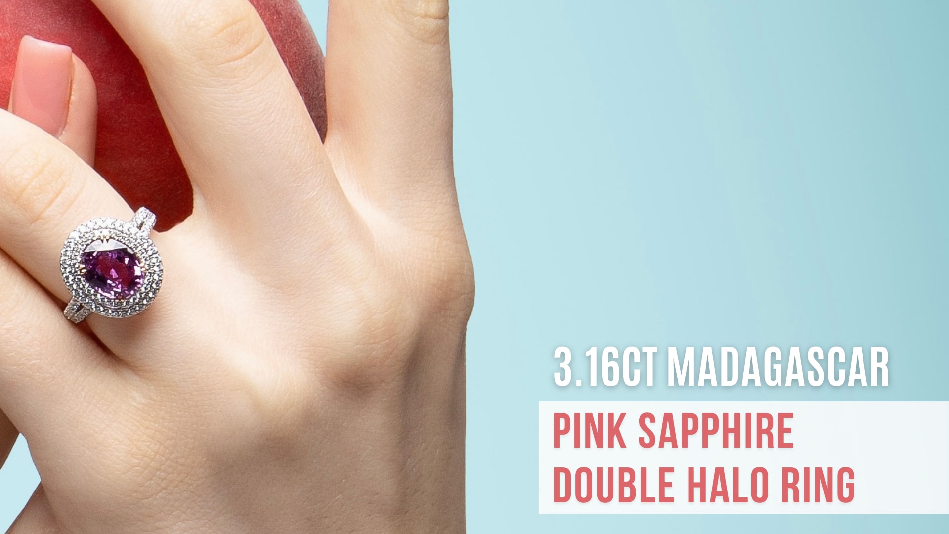 Pink Sapphire Double Halo Ring - J355693R