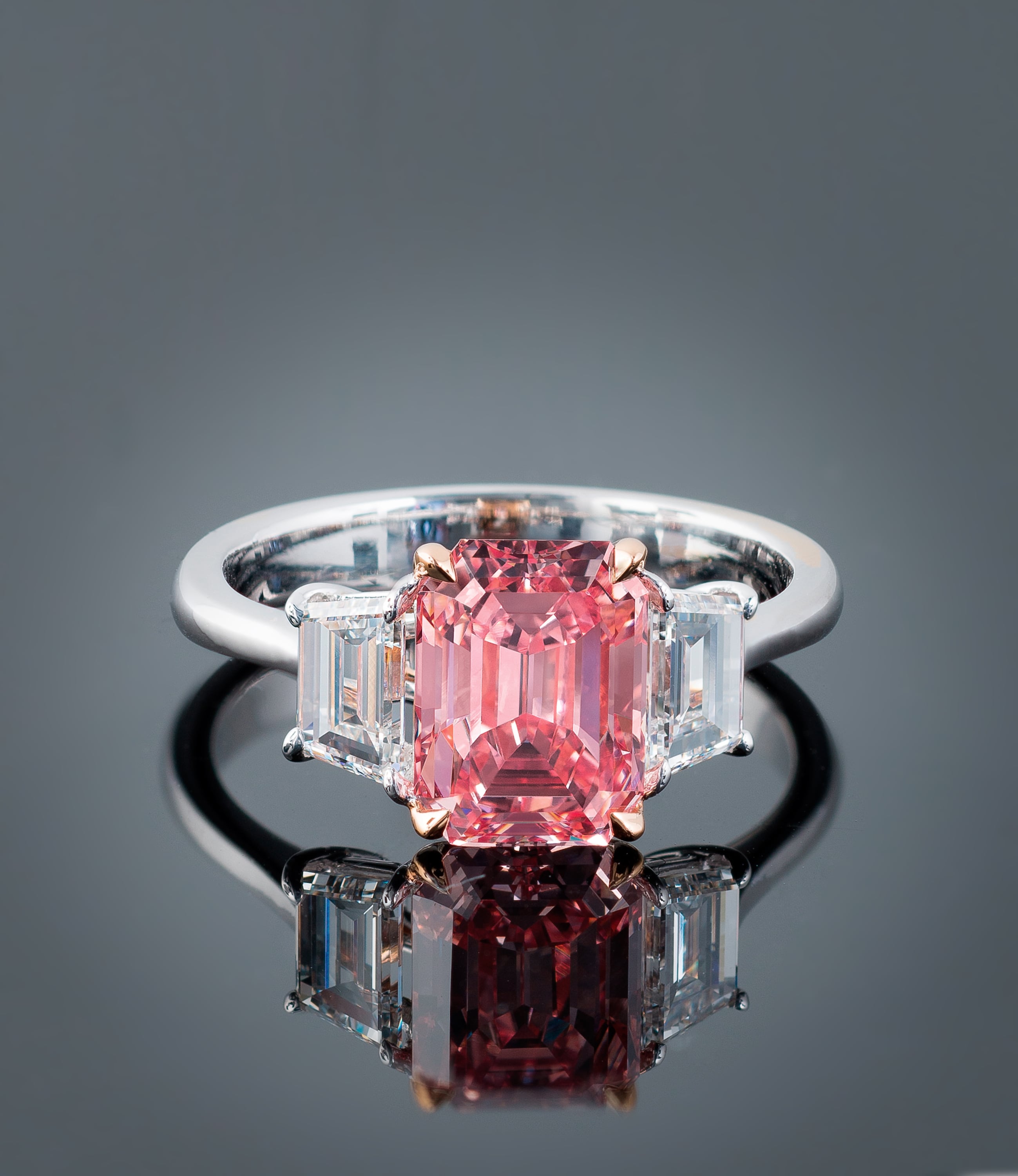 2.05 ct Fancy Vivid Pink Emerald Cut Ring (Sold) -J172824R